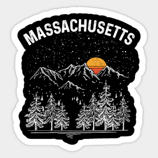 Vintage Retro Massachusetts State Sticker